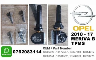 Opel Meriva TPMS tyre pressure sensors and valve assembly