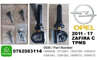 Opel Zafira C TPMS tyre pressure monitor sensors and valve stems