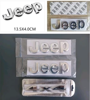 Chrome Jeep stick on 3D letter sets emblems