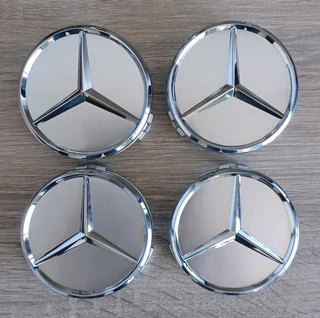 Mercedes 75mm wheel centre caps / emblems