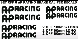 Set of AP Racing brake caliper stickers decals