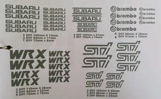 Subaru / STI / Brembo brake caliper stickers decals