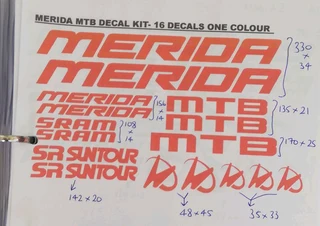 Merida bicycles frame stickers decals sets