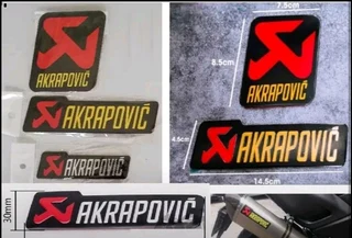 Akrapovic aluminium heat resistant badges plates