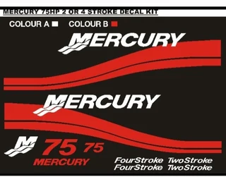 Mercury 115 Outbound motor cowl stickers decals