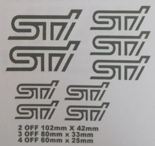 Subaru STI / Brembo brake caliper stickers decals sets