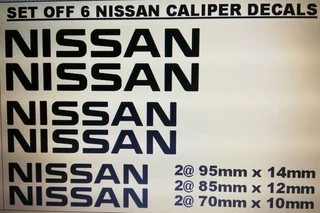 Nissan Brake Caliper stickers vinyl decal sets