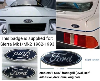 Ford Sierra MK1  & MK2 front / back oval badges