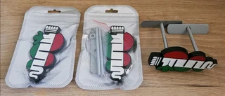 Alfa Romeo Black &amp; Silver badges / wheel centre caps