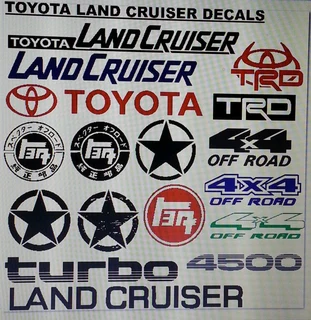 Toyota Land Cruiser 4500 / 4500 EFI stickers decals