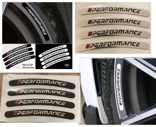 BMW aluminum curved rim badges stickers