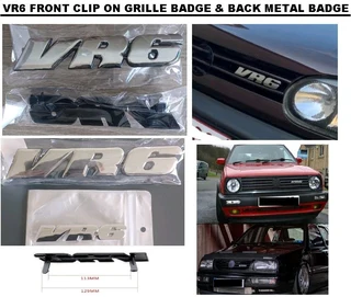 VR6 front grille and back badges emblems