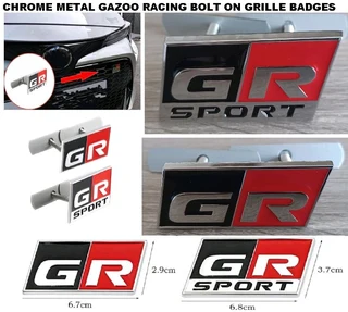 Toyota Gazoo metal bolt on grill badges