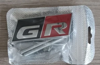 Toyota Gazoo metal bolt on grill badges