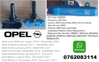 Opel TPMS / tyre pressure monitor sensors