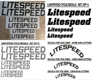 Litespeed bicycle frame and rim stickers decals