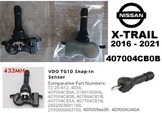 Nissan X-Trail Tyre Pressure Monitor Sensors / TPMS Valve stems