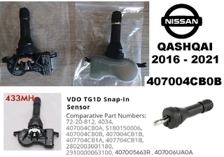 Nissan Qashqai Tyre Pressure Monitor Sensors / TPMS valve stems