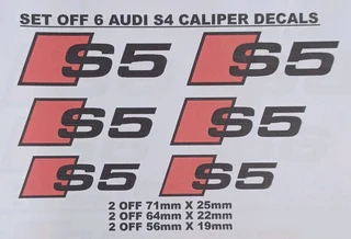 Audi S5 brake calipers stickers decals sets