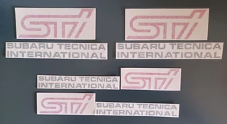 Subaru Blobeye STI fog lamp cover and side stickers decals