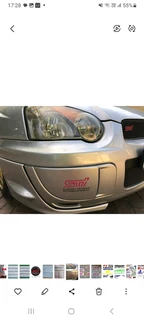Subaru Blobeye STI fog lamp cover and side stickers decals