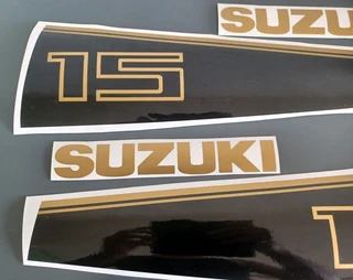 1980&#39;s Suzuki 15 outboard motors stickers decql set