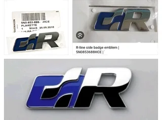 VW R Line badges emblems