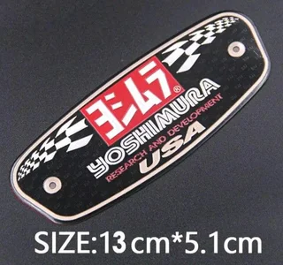 Heat resistant Yoshimura motorcycle exhaust badges emblems