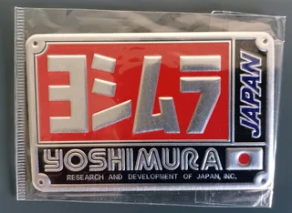 Heat resistant Yoshimura motorcycle exhaust badges emblems