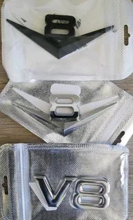 V6 & V8 metal emblems stick on badges