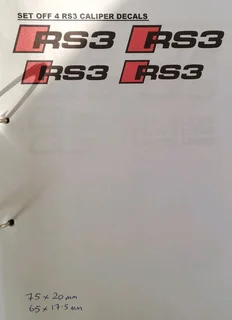 Audi S3 and RS3 brake caliper stickers decals sets
