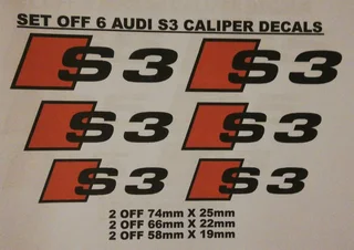 Audi S3 and RS3 caliper vinyl stickers decals