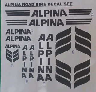 Alpina bicycle frame stickers decals vinyl graphics