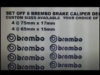 Brembo brake caliper decals stickers sets