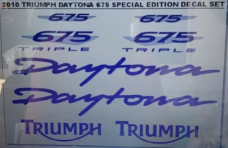 2010 Triumph Daytona 675 Special Edition decals sticker sets