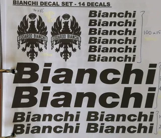 Bianchi frame head tube stick on badges