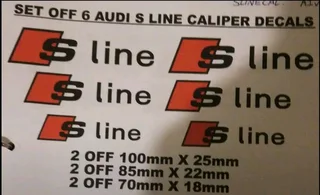 Audi S Line grille and fender badges decals stickers