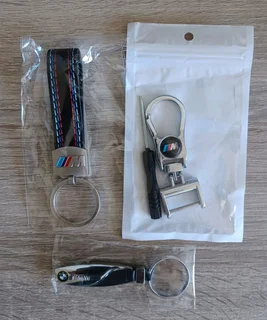 BMW leather and chrome keyrings