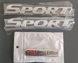 Chrome ABS back and fender SPORTS badges emblems