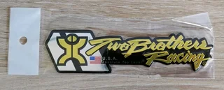 Two Brothers Racing motorcycle exhaust aluminium plate decals / metal