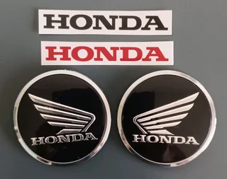 Pair off top quality Honda wings dome tank emblems badges.