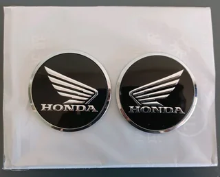 Pair off top quality Honda wings dome tank emblems badges.