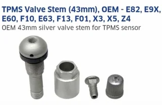 TPMS replacement valves for Audi, BMW, Mercedes, Mini, VW