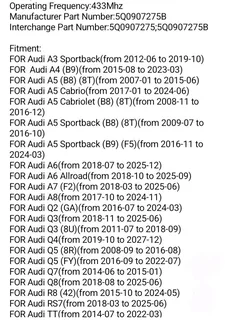 Audi TPMS valve sensor stems