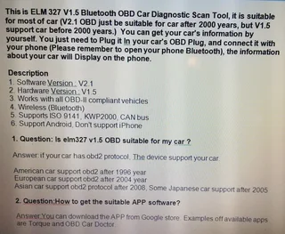 V Diag ELM 327 OBD2 vehicle scanner