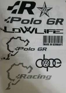 VW POLO badges emblems decals stickers