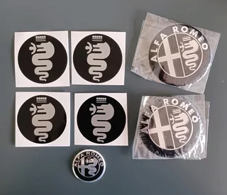 Alfa Romeo Decals stickers graphics badges emblems, key rings, valve caps