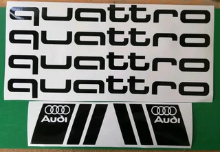 Quattro stickers badges decals stickers key rings