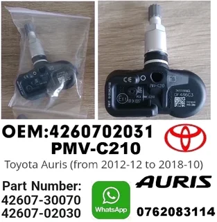 Toyota Auris TPMS tyre pressure monitor sensors and valves