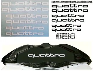 Audi Quattro brake caliper decals stickers sets